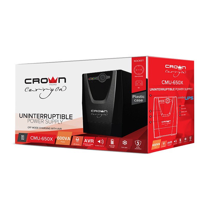    600VA Crown Micro CMU-650X (600VA, 300, Off-Line, 1Euro, 1C13)